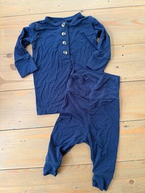 Lou Lou & Company Navy Top & Bottoms Set - 3-6 Months